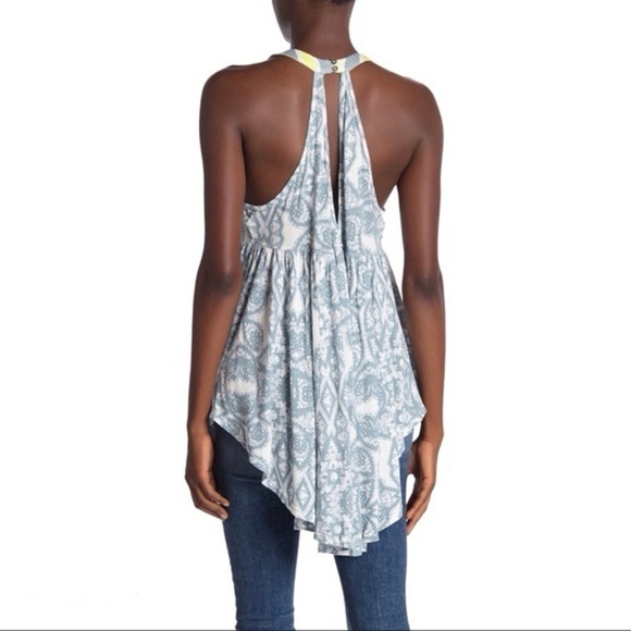 Free People Mimi Tunic Halter Top in Ivory Paisley Print Bohemian We The Free - Picture 4 of 13